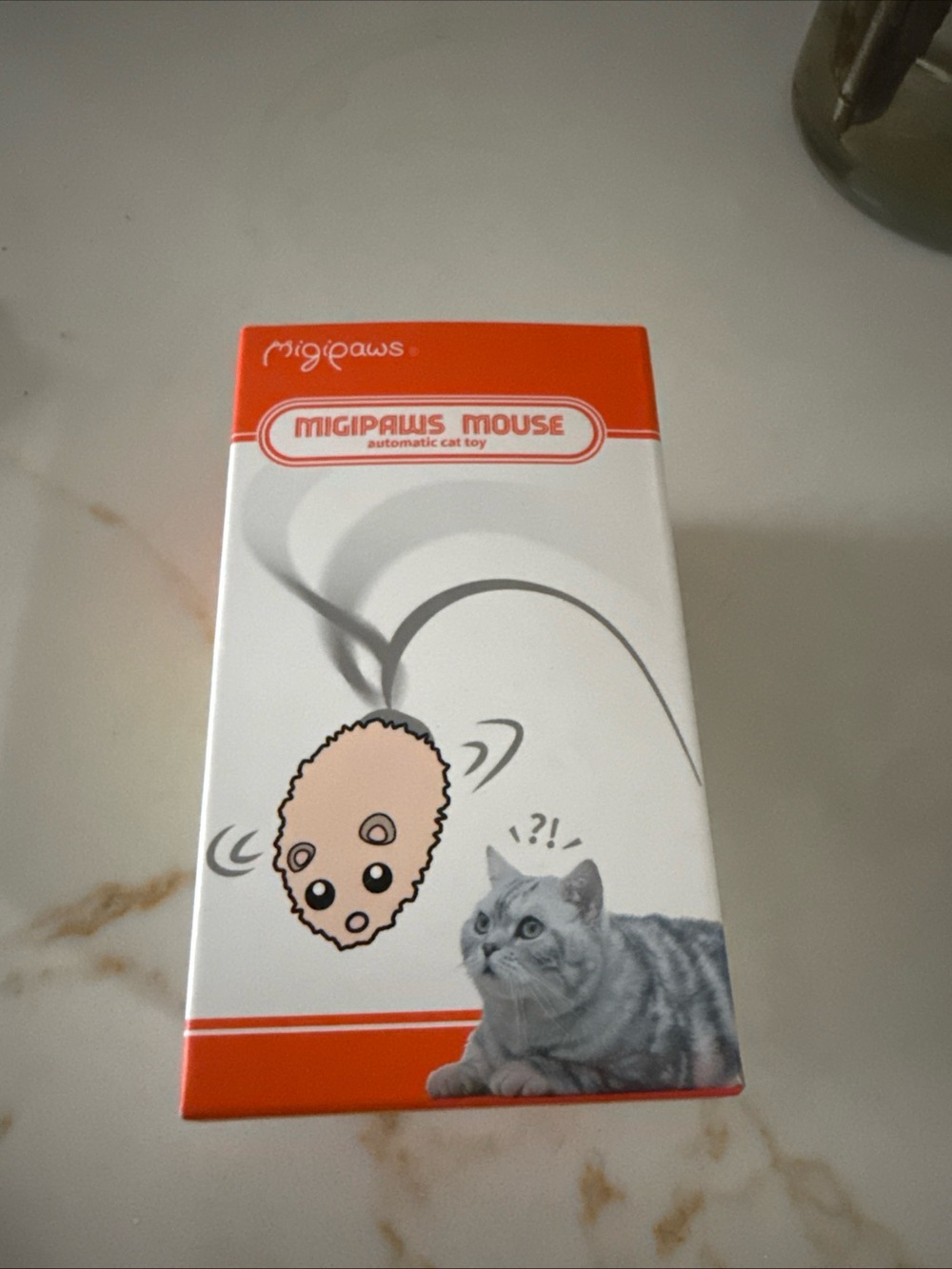 Mouse Cat Toy - Orange and White